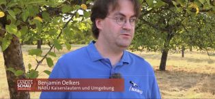 Benjamin Oelkers vom NABU Kaiserslautern in der Landesschau RLP