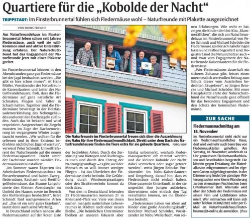 Bericht von Doris Theato in der Rheinpfalz vom 13.10.2017