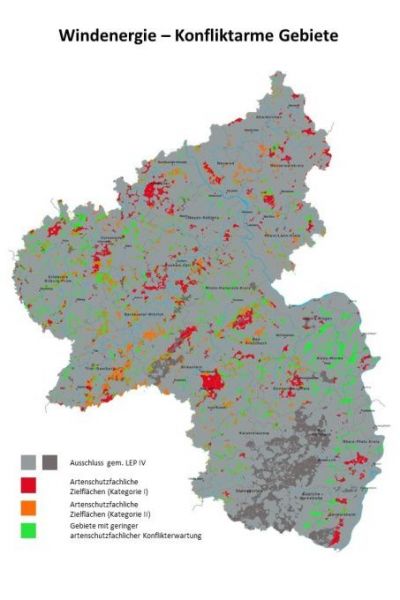 Windenergie - Konfliktarme Gebiete