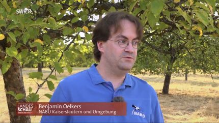 Benjamin Oelkers vom NABU Kaiserslautern in der Landesschau RLP