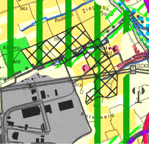 im ROP angedachte Erweiterung des IG-Nord in Richtung Stockborn